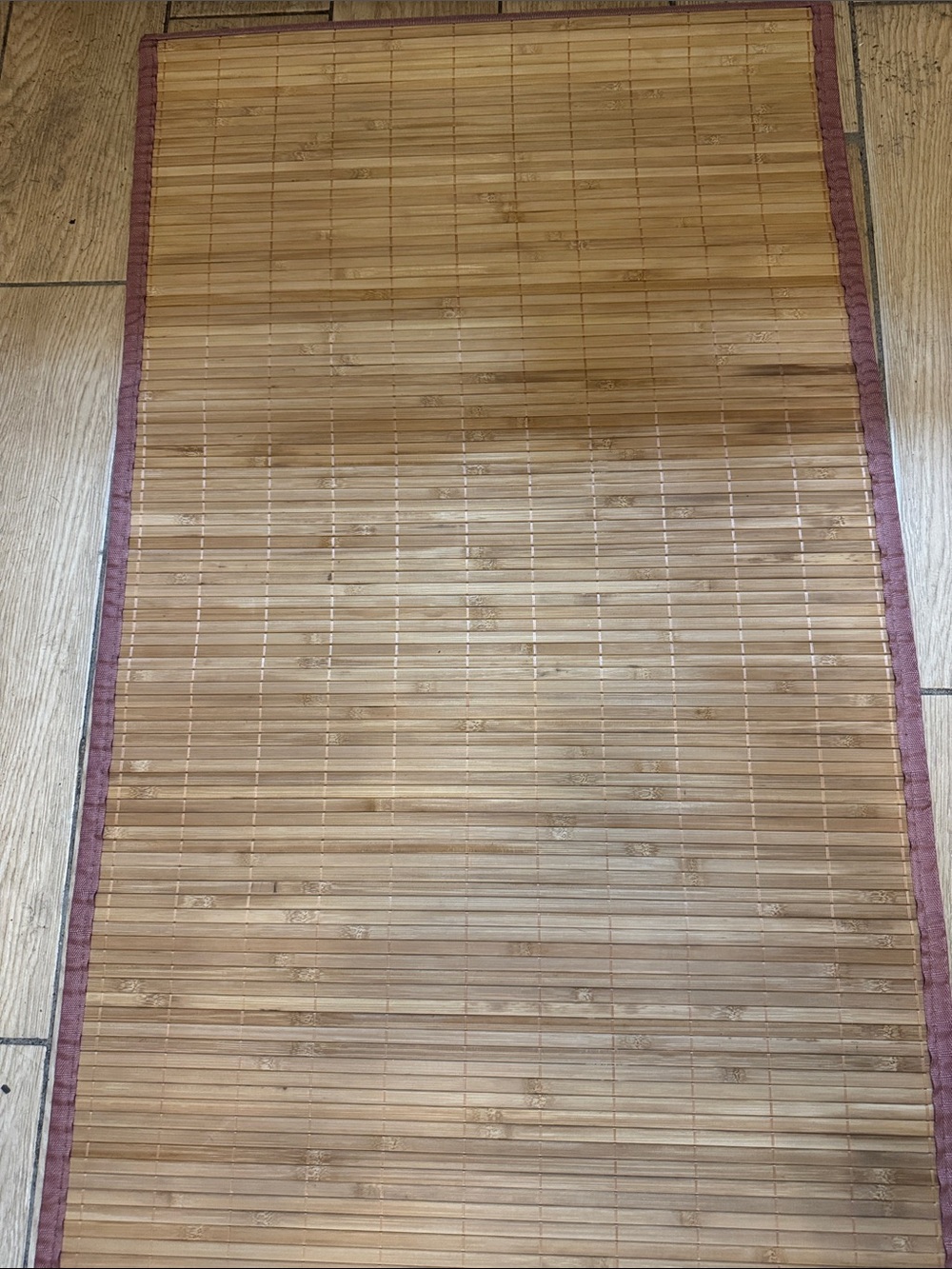 Bamboo Non-slip Floor Runner Roll-Up Mat Fabric Trim 23” x 118”
